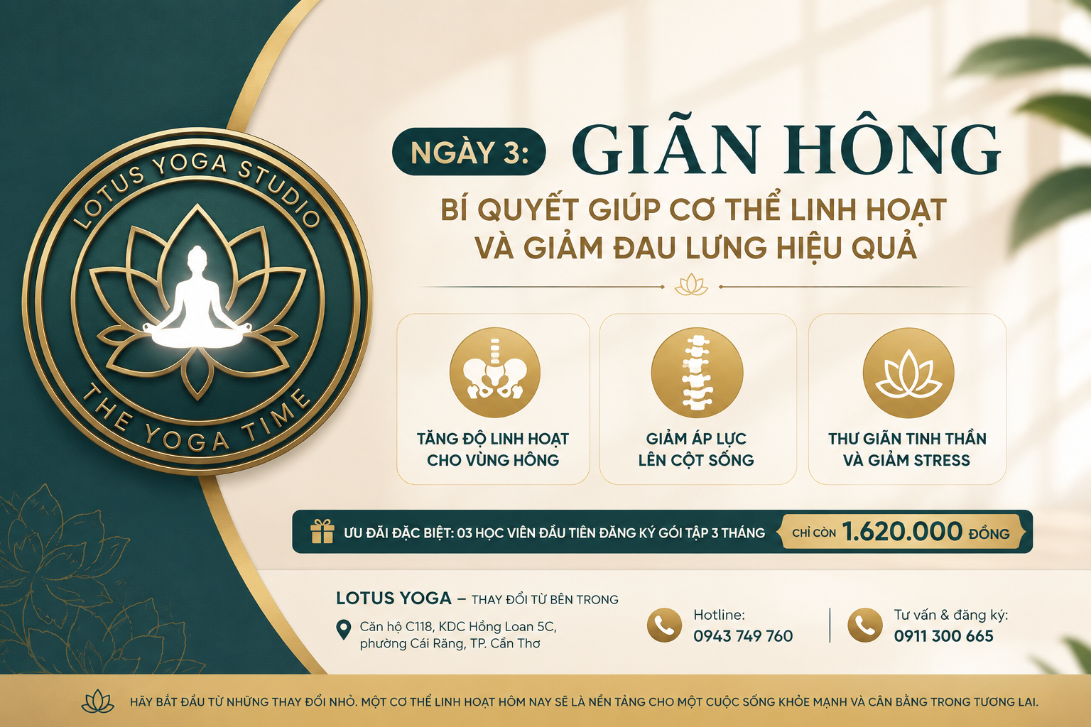 Yoga giãn hông giúp giảm đau lưng